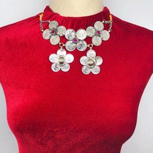 Vintage Silver Kuchi Coins Choker Necklace, Handmade Tribal Necklace With Coins,